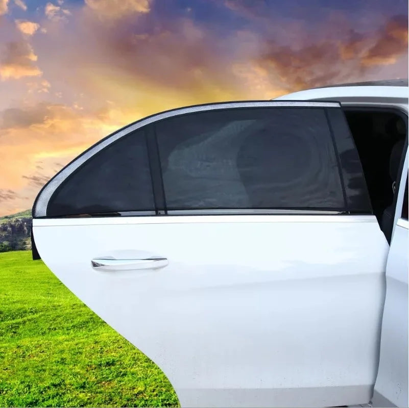 2/4pcs Car Window Screen Door Covers Front/Rear Side Window UV Sunshine Cover Shade Mesh Car Mosquito Net For Baby Child Camping