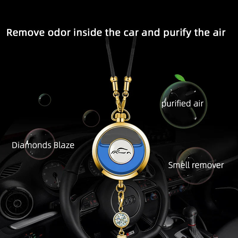 Car Perfume Pendant Air Freshener Hanging Perfume Empty Bottle Auto Interior Rearview Mirror Metal Lace Pendant Car Decoration